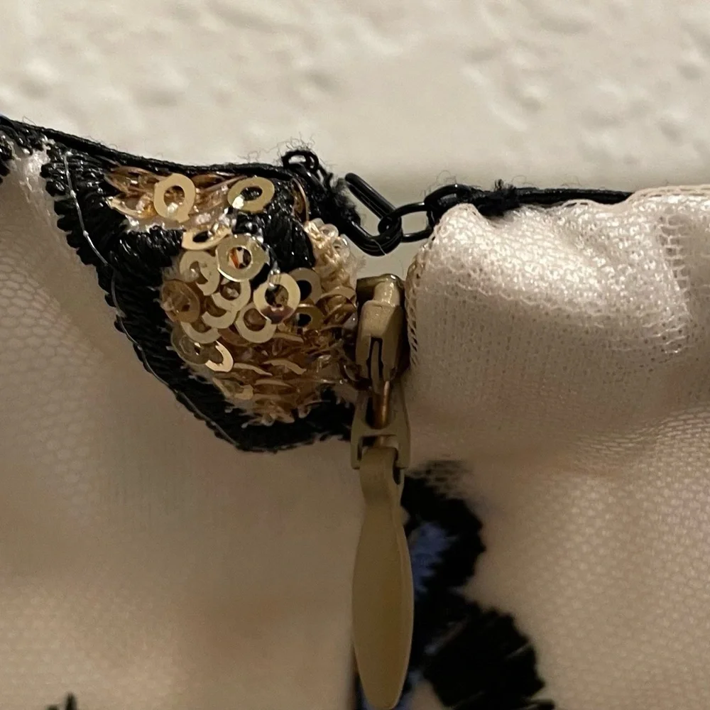 🌹🆕 Alexia Admor Embroidered fit and flare Sequin Formal Wedding Dress Size 10 - Picture 11 of 16